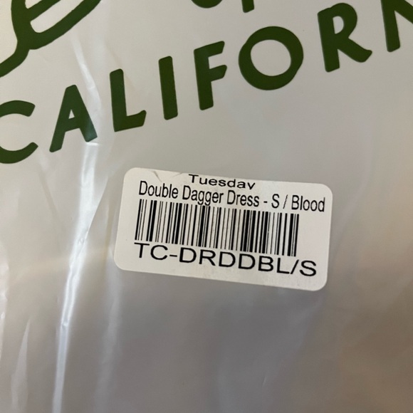 Tuesday of California NWT double dagger dress in oxblood - Picture 16 of 16